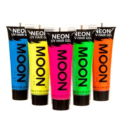 Image de Moon Glow Neon UV Gel capillaire Teinture temporaire lavable Point &amp; Shine, multicolore, 20 ml (lot de 1)