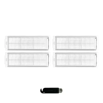 Image de INF Pack de 4 filtres d&#039;aspirateur pour Xiaomi Robot Vacuum Mop 2S/Mop P/Mop Pro/XMSTJQR2S/STYTJ02YM, x HEPA, 1 Brosse Nettoyage