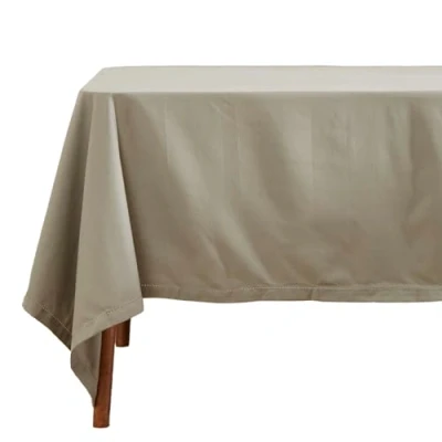 Image de HOMESCAPES Nappe de Table carrée, Linge en Coton uni Gris 137 x cm