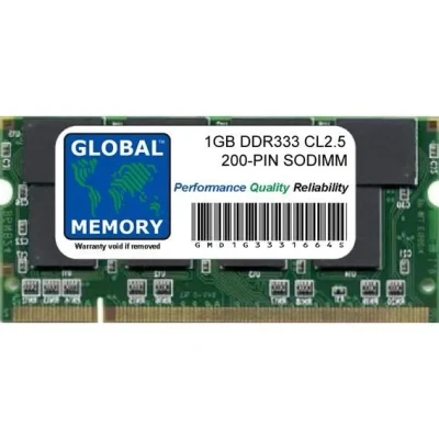Image de GLOBAL MEMORY 1Go DDR 333MHz PC2700 200 PIN SODIMM MÉMOIRE RAM pour iBook G4 &amp; Aluminium POWERBOOK