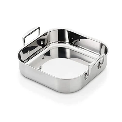 Image de Le Creuset Plat à Rôtir Carré en Acier Inoxydable, 3 Ply, 26 x cm, 96106026000000