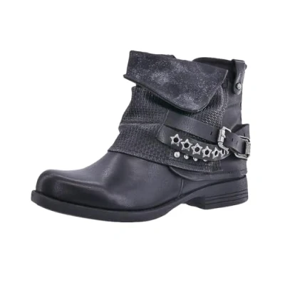 Image de Elara Bottes Femmes Bottines de Motard Rivets Chunkyrayan 344 Black 36