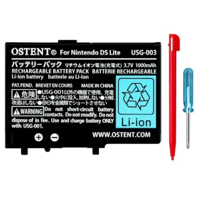 Image de OSTENT 3.7V 1000mAh Rechargeable Li ION Polymer Batterie Lithium Kit d&#039;outils Stylo pour Nintendo DSL NDS Lite