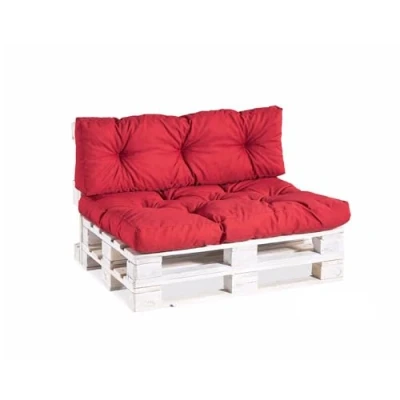 Image de Gutekissen® Coussin pour Palette Extérieur Confortable Canapé Jardin PPI Différentes Tailles et Coloris (Set (Coussin d&#039;assise 120x80 +Dossier 120x40), Rouge)