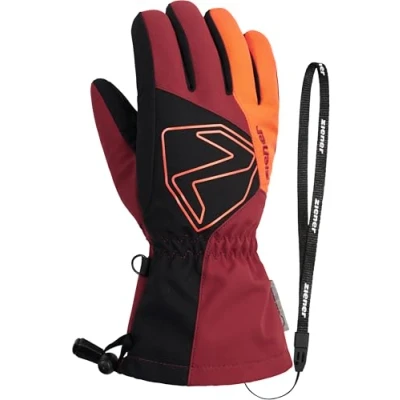 Image de Ziener Gants de Ski pour Enfant Laval Imperméables Extra Chauds Laine Rouge Cabin 4.5