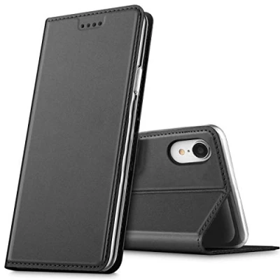 Image de Verco Etui pour Apple iPhone XR, Coque Pochette Portefeuille Housse XR avec Magnétique Fonction Wallet Noir