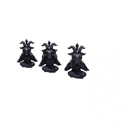 Image de Nemesis Now Cult Cuties trois Baphoboo de 13,4 cm en résine, noire, figurines la sagesse, bébé Baphomet, objets collection coulées dans meilleure