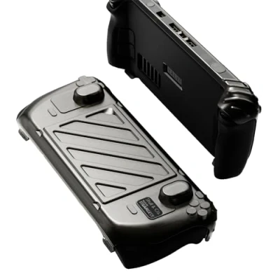 Image de Skull &amp; Co. Stand Grip GripCase Front Cover Bundle for Steam Deck/OLED: Protective Case with Textured Grips Full Protection Hardshell Handheld Design Smoky Black