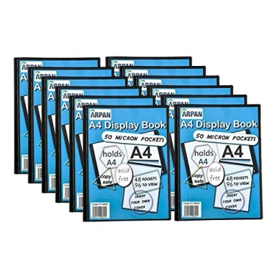 Image de Porte vues A4 48 pochettes/96 Noir Pour professionnels, étudiants, projets, école, collège et usage personnel