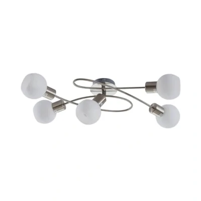 Image de Lindby Plafonnier Elaina à intensité variable (Moderne) en Gris Métal e. a. pour Salon &amp; Salle manger (à 5 lampes, E14), Luminaire Plafonnier, Lampe Plafond, Eclerage Eclairage Interieur