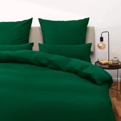 Image de Blumtal Housse de Couette 240x220 + taie d&#039;oreiller 50x80cm Parure lit certifié Oeko TEX Vert Foncé