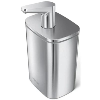 Image de Simplehuman Distributeur de Savon Puls KT1188 en Acier Inoxydable brossé Couleur : argenté 473 ML Dimensions 18 x 9,9 cm