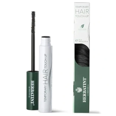 Image de Herbatint Mascara Temporary Hair Touch Up Noir Retouche Racine Instantané Couverture Temporaire des Cheveux Blancs Testé Dermatologiquement 93% d&#039;Ingrédients d&#039;Origine Naturelle