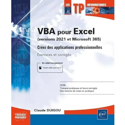 Image de VBA pour Excel (version 2021 et Microsoft 365) Créez des applications professionnelles : Exercices