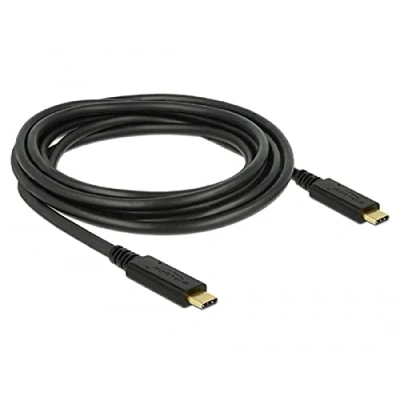 Image de Câble USB de type C DELOCK 3m 2.0 Double blindage Noir