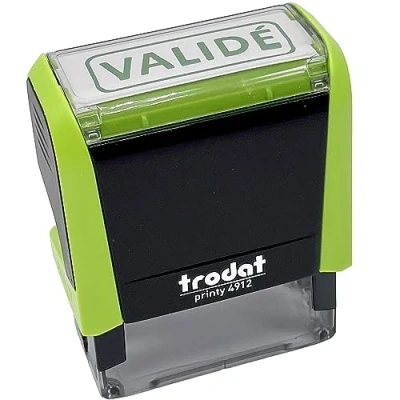 Image de Tampon Trodat x print 4912 encrage automatique rechargeable, texte VALIDÉ, encre de couleur verte, format l’impression 46 16 mm