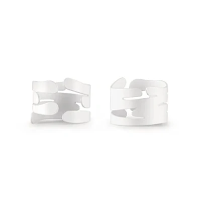 Image de Alessi Barkring BM17S2 W Set de Deux Porte Serviettes Design avec Décoration d&#039;Inspiration Naturelle, en Acier Coloré Résine Epoxy, Blanc