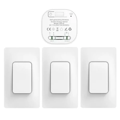 Image de Cerhot US interrupteur sans fil piles kit autoalimente va et vient pile radio a distance eclairage domestique wireless switch (US 1Gang 3V1 a)