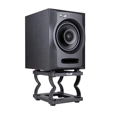 Image de Fluid Audio DS5 Desktop Stands for Studion Monitors (supports de haut parleurs réglables, isolation acoustique, surface antidérapante, pour moniteurs 5 6,5 pouces, 2 pièces), Noir