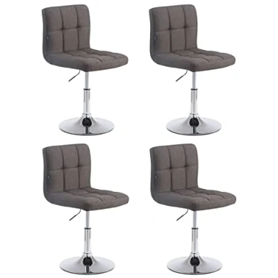 Image de CLP Lot de 4 chaises Lounge Palma V2 en Tissu Ajustable et pivotant, Couleur:Gris foncé