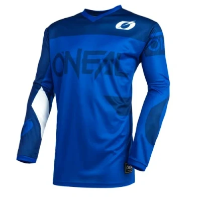 Image de O&#039;NEAL Maillot Motocross Enduro Tissu Respirant, Protection rembourrée des Coudes, conçu pour Une liberté de Mouvement maximale Element Racewear Adulte Bleu Taille L