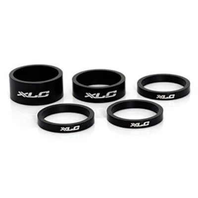 Image de XLC Lenkkopferweiterung A Head Spacer Set As a02 3x5/1x10/1x15 Mm 1 Zoll Pieces de Velo Mixte, Noir, Taille Unique