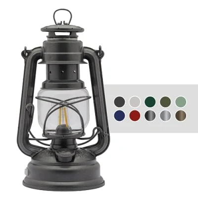Image de Feuerhand Lanterne LED Baby Special 276 à intensité variable en continu pour salon, balcon ou terrasse Avec lumière blanche chaude, fonctionnement sur batterie et piles Fer scintillant