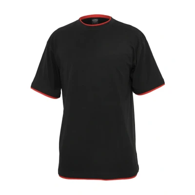 Image de Urban Classics Tshirt basique, Homme, Taille: 5XL, Black/red