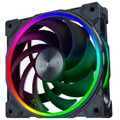 Image de Akasa SOHO AR14, ventilateur PC RGB adressable de 140 mm, PWM, jusqu&#039;à 1800 tr/min, LED ARGB 5 V 3 broches, silencieux pour boîtier d&#039;ordinateur, AK FN119