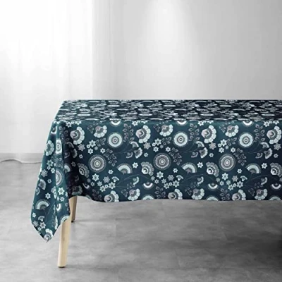Image de douceur d&#039;intérieur, Nappe Rectangle (145 x 240 cm) Garance Bleu, Polyester Imprimé