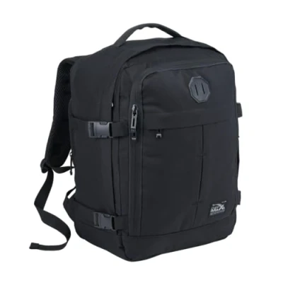 Image de Cabin Max Metz Sac à Dos Cabine Bagage Main 40x30x15 40x30x20 cm de Voyage Extensible pour Avion Léger Noir 24L