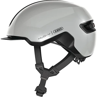 Image de ABUS Urban Helm HUD Y à LED arrière magnétique rechargeable &amp; fermeture casque de vélo cool pour usage quotidien hommes et femmes