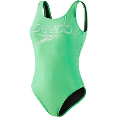 Image de Speedo Logo Deep U Back Maillot de bain Femme, Vert, 28