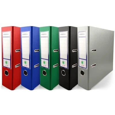 Image de Netuno 5x classeur à anneaux 5 couleurs rouge bleu vert noir gris A4 mécanisme 2 8cm d&#039;école pour documents de format levier bureau