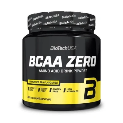 Image de BioTechUSA BCAA Zero Acides aminés essentiels en poudre 6g avec L Leucine instantanée Vegan sans sucre, lactose, gluten, 360 g, Thé glacé au citron