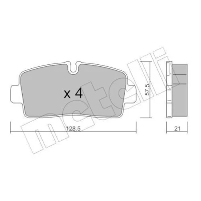 Image de METELLI 22 1380 0 Jeu de plaquettes frein préparé pour indicateur d&#039;usure IVECO: DAILY 6 , Pritsche/Fahrgestell