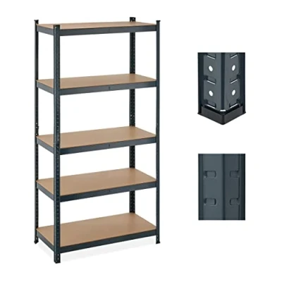 Image de Relaxdays Étagère à Charge Lourde, 5 Niveaux, HLP 180x90x45 cm, supporte Jusqu’à 875 kg, Cave, Garage, métal, Anthracite