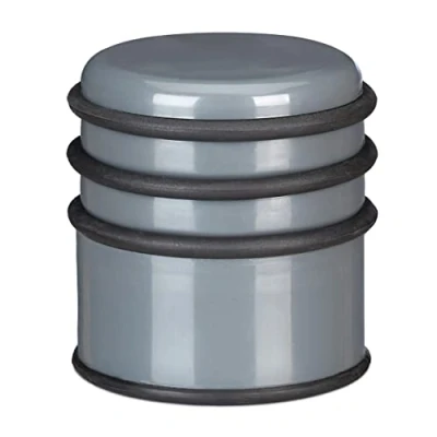 Image de Relaxdays 10025517_709 Butoir sol, Pour portes et fenêtres courants d’airs, ∅ cm, Cercles caoutchouc, gris foncé, PP, 8 x 7 cm