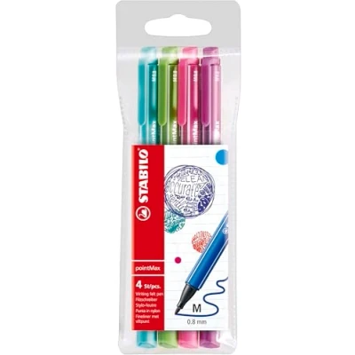 Image de Stylo feutre STABILO pointMax Pochette x 4 stylos feutres pointe moyenne Couleurs fun