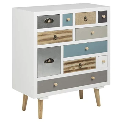 Image de AC Design Furniture Suwen Commode avec 11 Tiroirs, l: 32 x 70 H: 81 cm, Multicolore, Holz, 1 pc