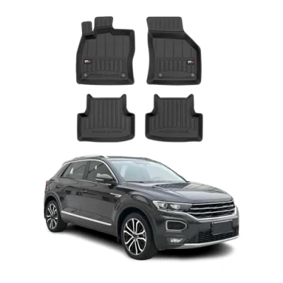 Image de Tapis de Sol Compatible avec VW T Roc 2017 2022 TPE Noir