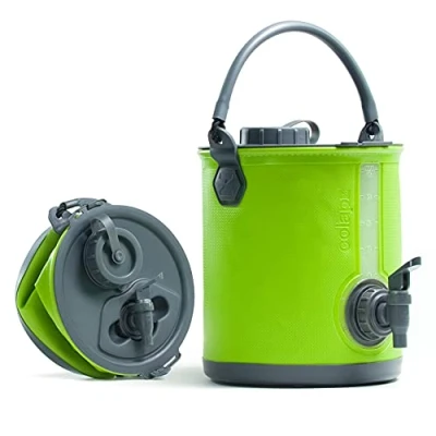 Image de Colapz Distributeur d&#039;eau Pliable avec Robinet, 8 L, Vert Olive, sans BPA Jerricane 2 en 1, Seau Camping et Arrosoir Couvercle Bidon Robinet de Étanche