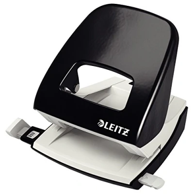 Image de Leitz Perforatrice Sans Effort, Capacité 30 Feuilles, Noir, Métal, Réglette de Guidage avec Repères, NeXXt, 50080095