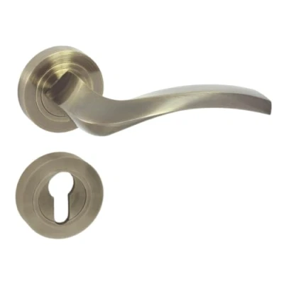 Image de domino ENIGMA R M3 Ensemble de poignées porte PZ Cylindre profilé Rosace ronde Poignée pour chambre, bureau, cave et intérieure Ferrures en