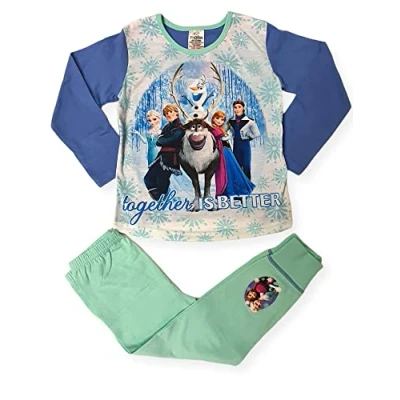 Image de Disney Pyjama La Reine des Neiges Together is Better Âge 4 10 ans, bleu, 9 ans