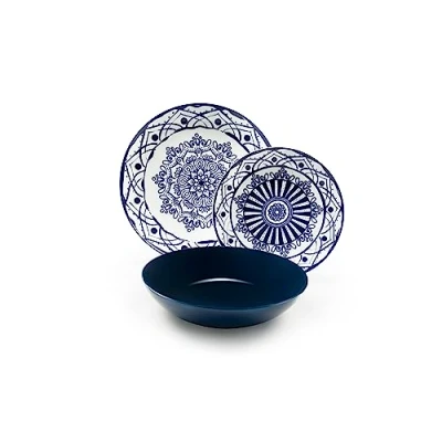 Image de Excelsa Service de Table Boheme Blue 18 pezzi Bleu