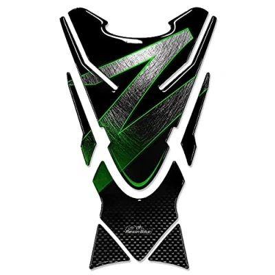 Image de Resin Bike Autocollant Moto Compatibles avec Kawasaki Z 750 e 1000 Vert Métallique. Protection de Réservoir Contre Les Chocs et Éraflures. 3D Résinés Version Universelle