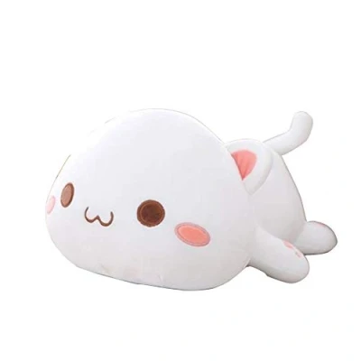 Image de OUKEYI Jouet en peluche mignon forme de chaton pour animal domestique Oreiller douce enfants (blanc)