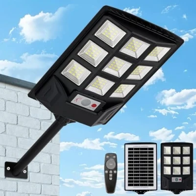 Image de SENDALE lampes solaires d&#039;extérieur avec télécommande, 6500 K, lampadaire de rue solaire crépusculaire à l&#039;aube IP66, pour jardin, garage (1)