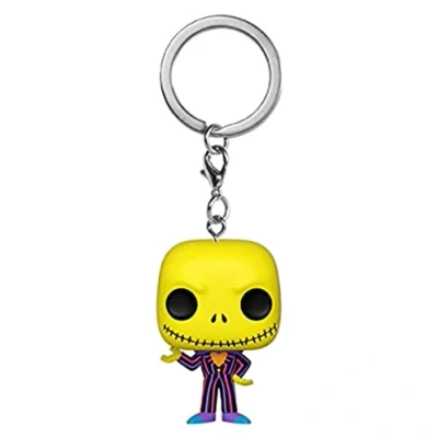 Image de Funko Pop! Keychain: Disney The Nightmare Before Christmas Blacklight Jack Skellington Mini Figurine en Vinyle à Collectionner Porte clés Fantaisie Cadeau de Noël Idée